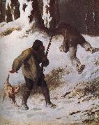 Jean Francois Millet The thief in the snow oil painting artist